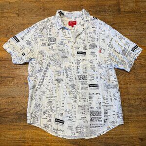 🔥 Rare Supreme Receipts Rayon Short Sleeve Shirt – Size Medium 🔥